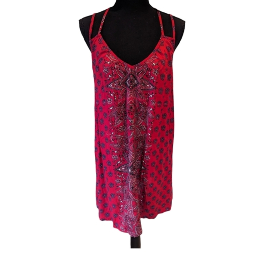 Angie Floral Spaghetti strap handkerchief summer Mini Dress Made in India Sz M